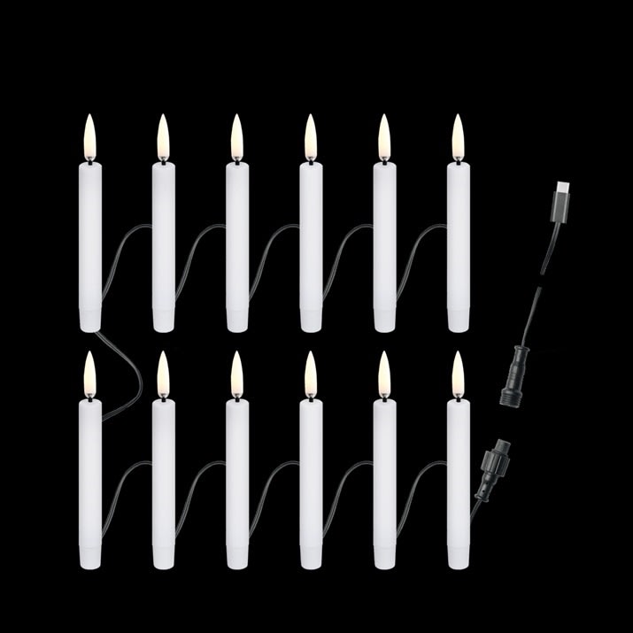 UYUNI LED 12 Juletræs lys, USB-C, hvid, B1,3xH11cm