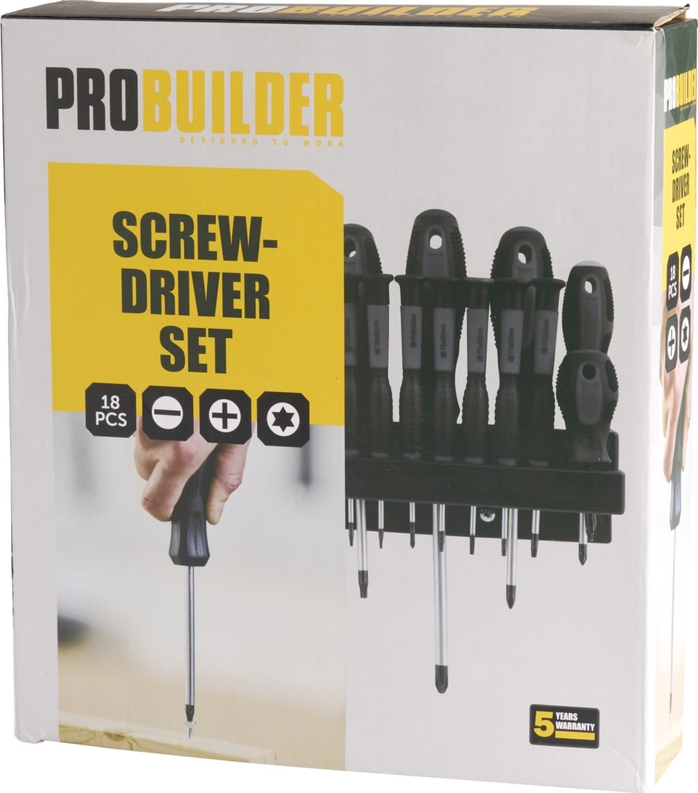 Probuilder Skruetrækkersæt 18 stk.