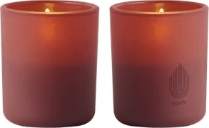 UYUNI LED 2stk Lys i glas, rød, B6 x H7cm
