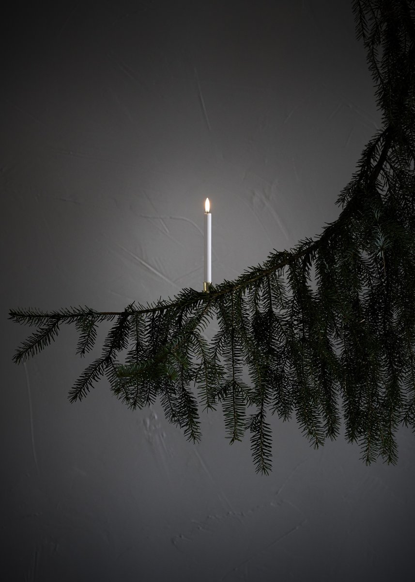 UYUNI LED Lys koniske, 2stk, hvid, B1,3 x H13,8cm
