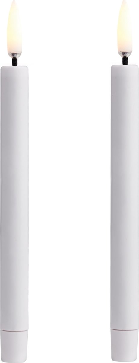 UYUNI LED Lys koniske, 2stk, hvid, B1,3 x H13,8cm