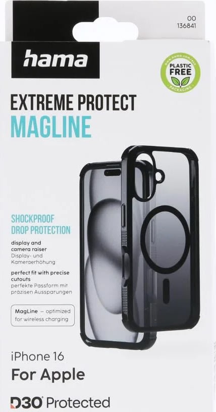 Hama Mobilcover Protect iPhone 16 MagCase, Sort