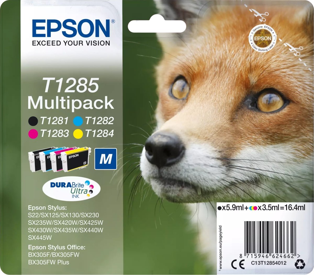 Epson nr.T1285/C13T12854012 blækpatron, sampak