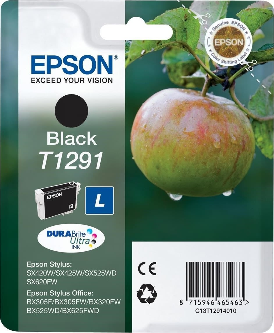 Epson nr.T1291/C13T12914012 blækpatron, sort, 415s