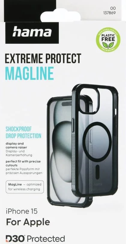 Hama Mobilcover Protect iPhone 15 MagCase, Sort