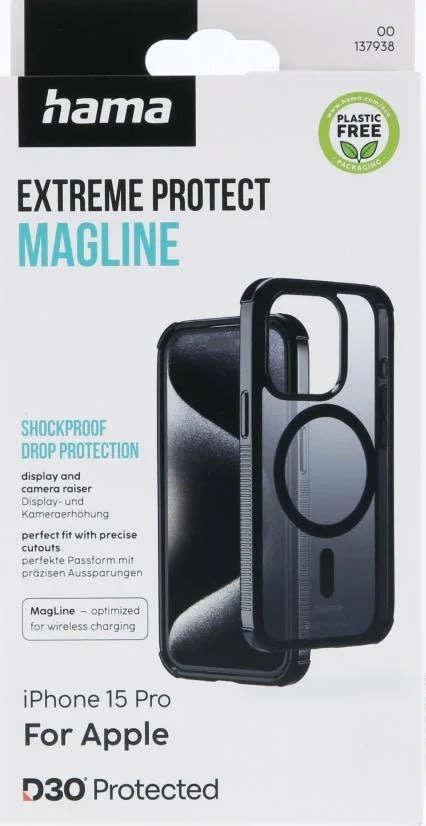 Hama Mobilcover iPhone 15 Pro MagCase, sort