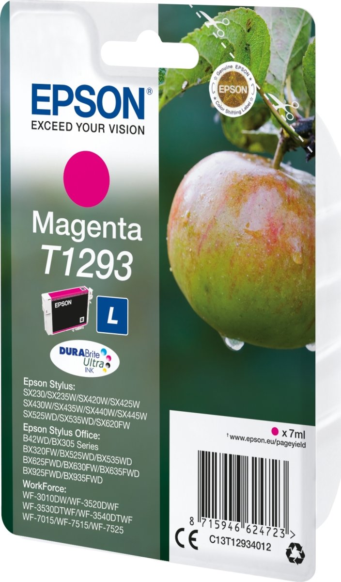 Epson nr.T1293/C13T12934012 blækpatron, rød, 440s
