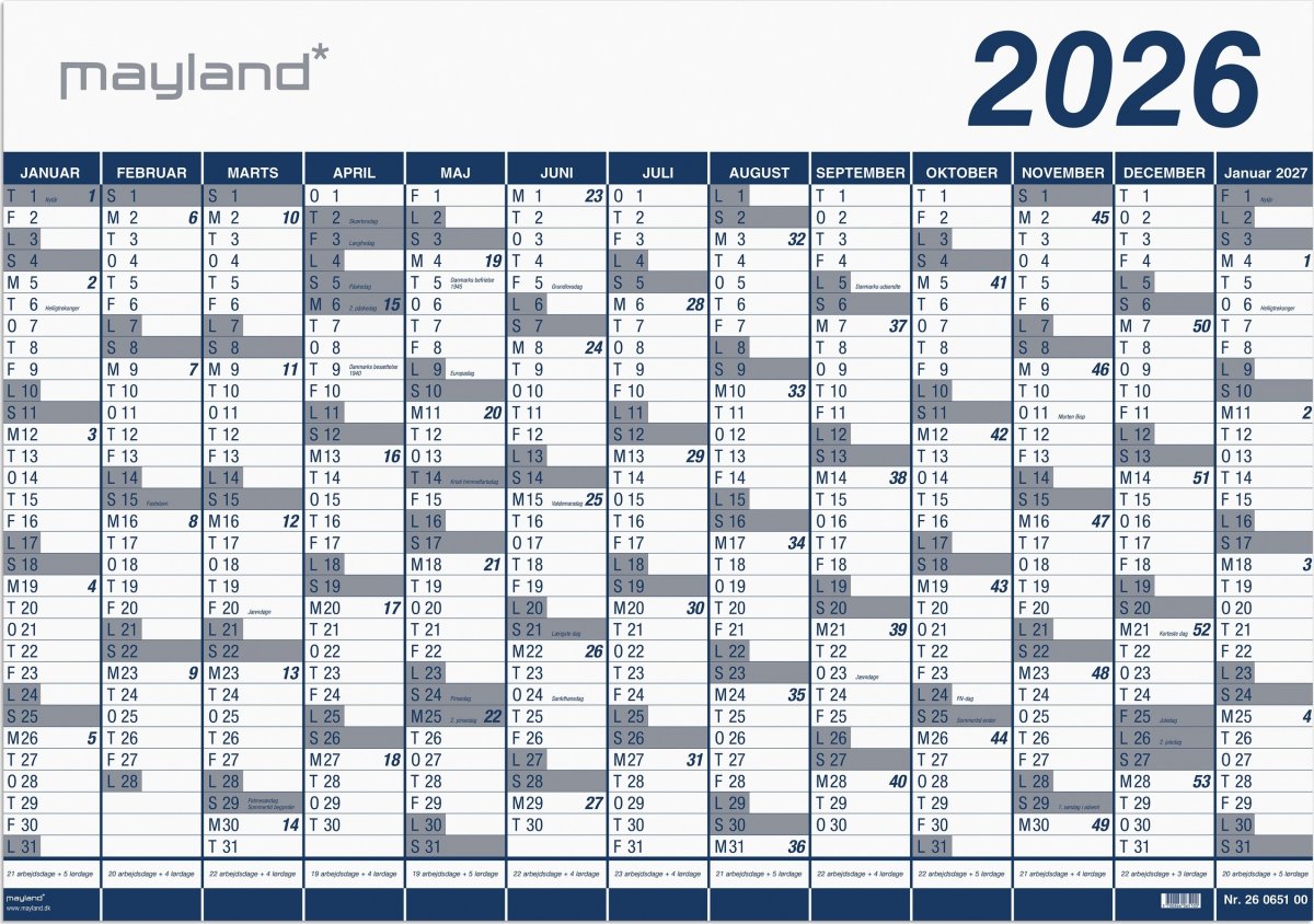Mayland 2026 Kæmpekalender, PP, 1x13 mdr.