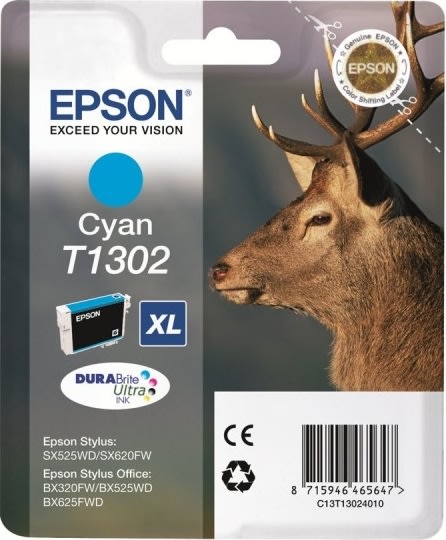 Epson nr.T1302/C13T13024012 blækpatron, blå, 750s