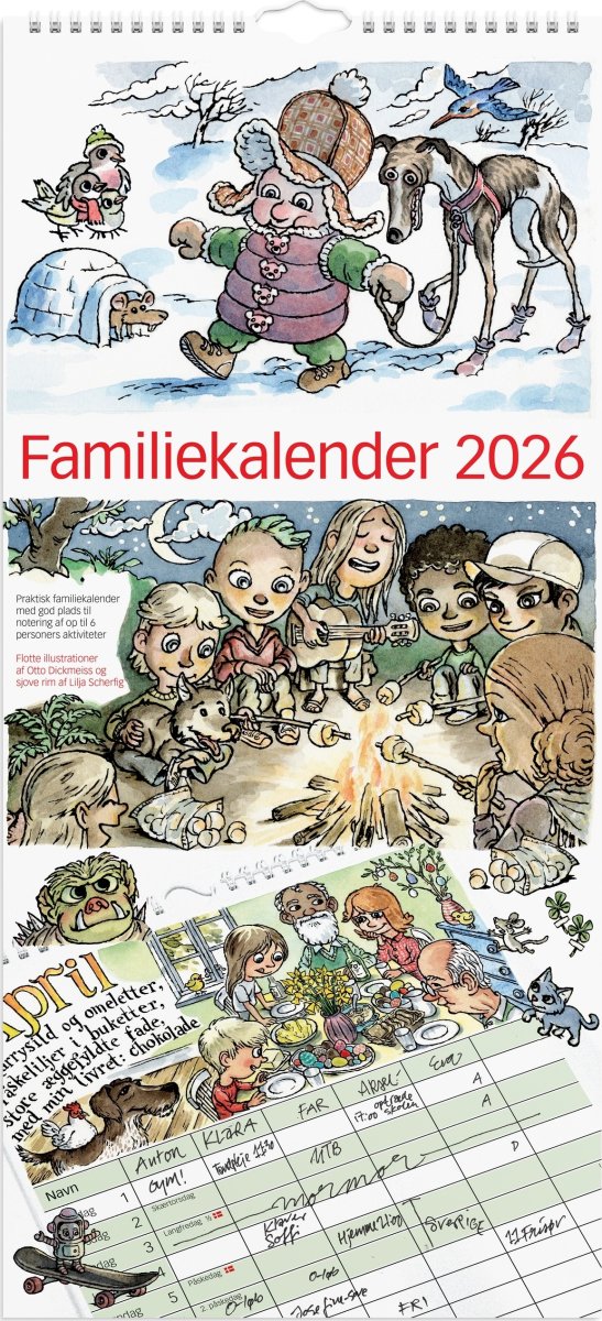 Mayland 2026 Familiekalender m. ill., 6 kol.
