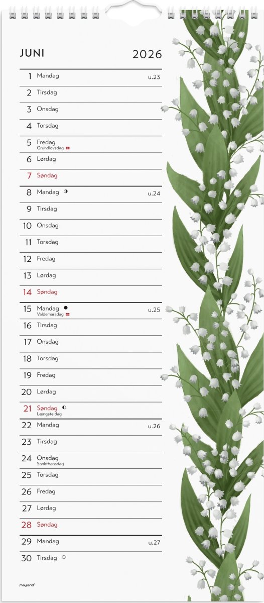 Mayland 2026 Vægkalender Blomster