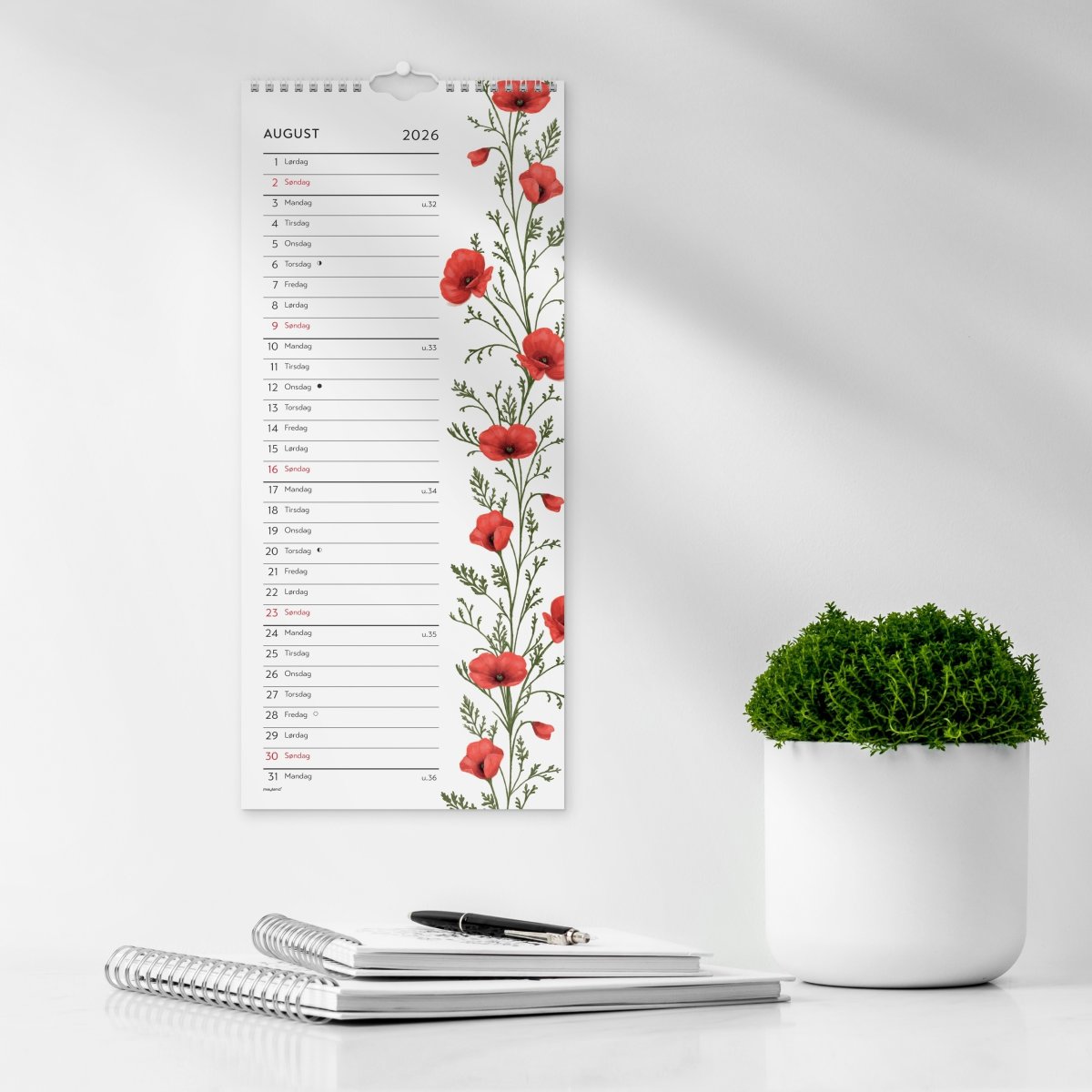 Mayland 2026 Vægkalender Blomster