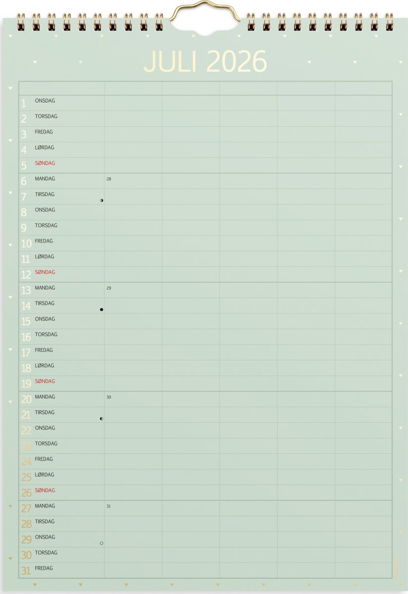 Mayland 2026 Familiekalender Color, lille