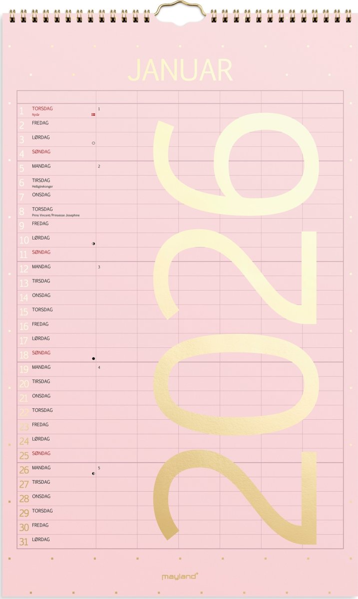 Mayland 2026 Familiekalender Color, stor