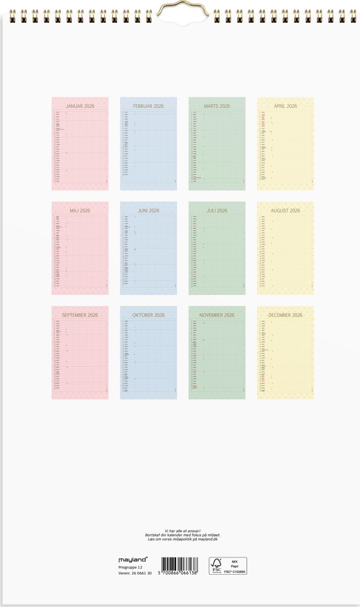 Mayland 2026 Familiekalender Color, stor
