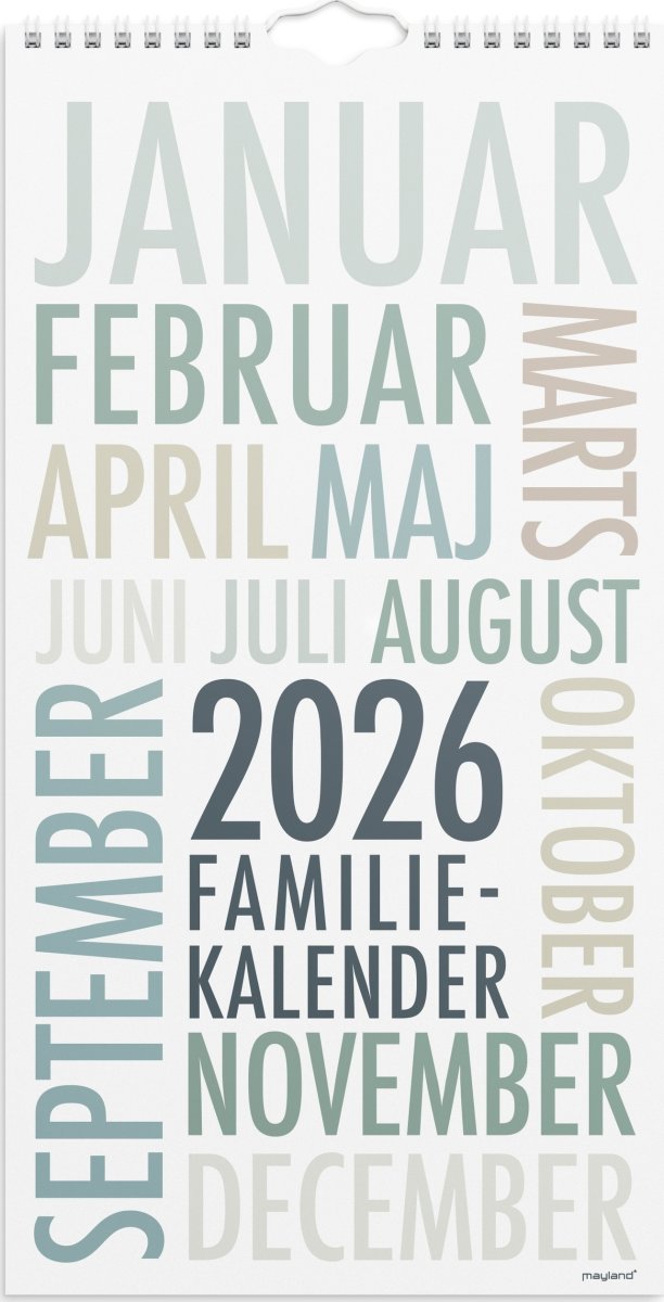 Mayland 2026 Familiekalender TrendArt