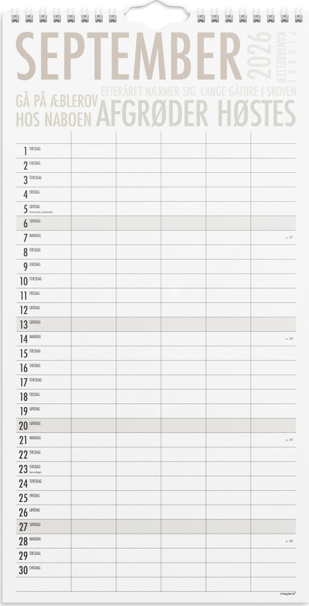 Mayland 2026 Familiekalender TrendArt
