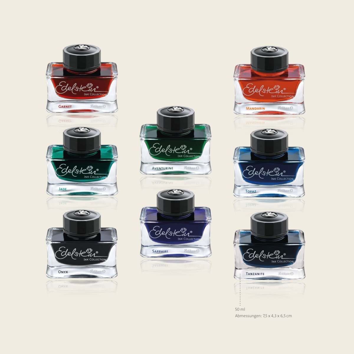Pelikan Edelstein Blæk, 50 ml, sæt m. 8 farver