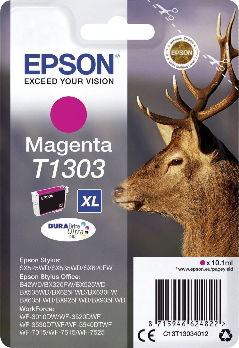 Epson nr.T1303/C13T13034012 blækpatron, rød, 750s
