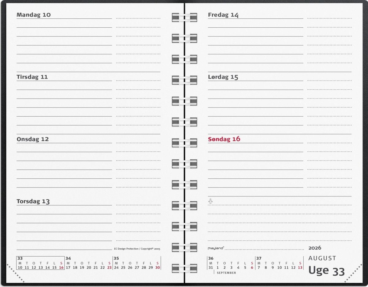 Mayland 2026 Mini Planner, vinyl, sort