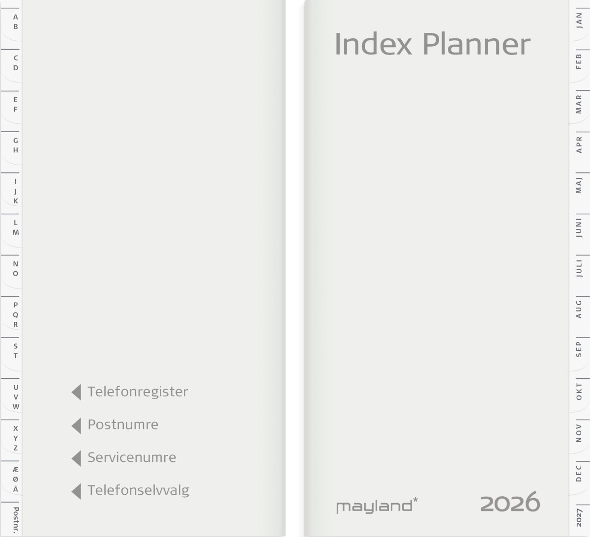 Mayland 2026 Index Planner, refill + tfl.reg.