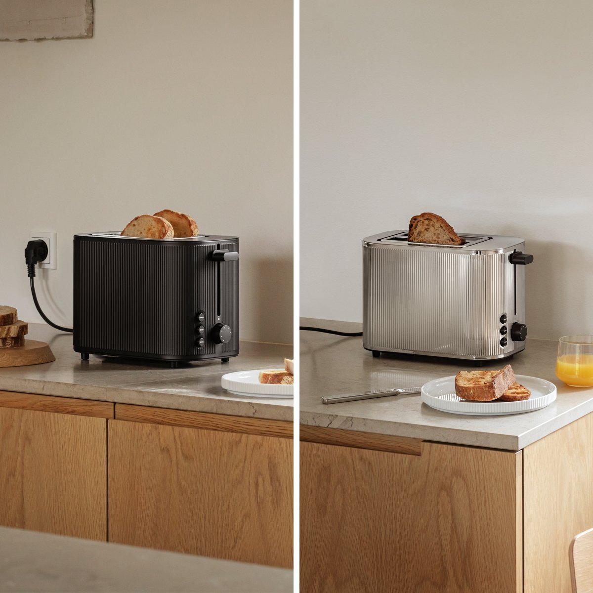 Georg Jensen Bernadotte Brødrister, sort el. stål