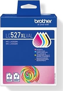 Brother LC527XLVAL CMYK Multipack, 3x2000 sider