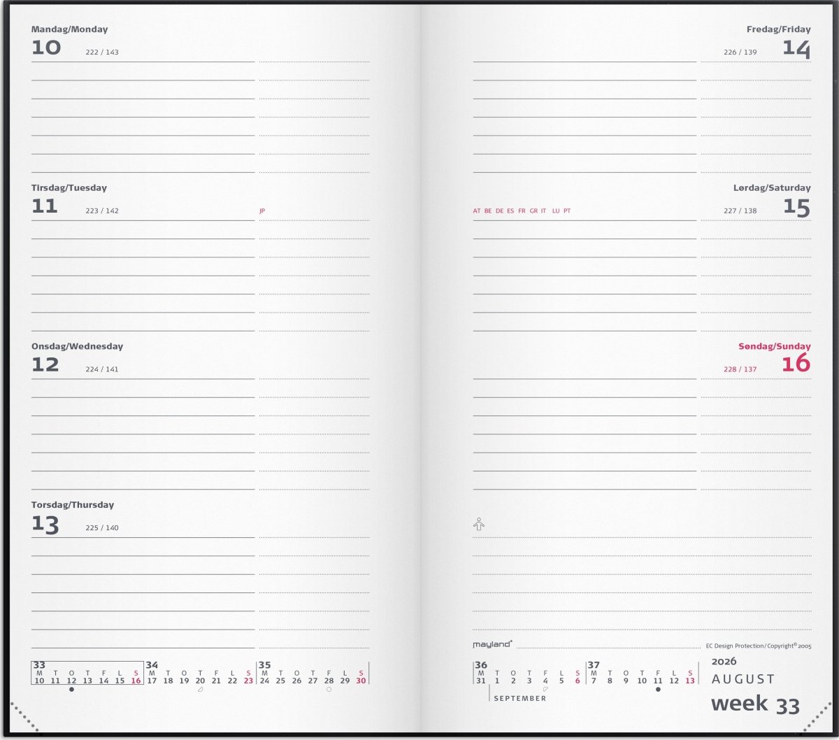 Mayland 2026 City Week Planner, vinyl