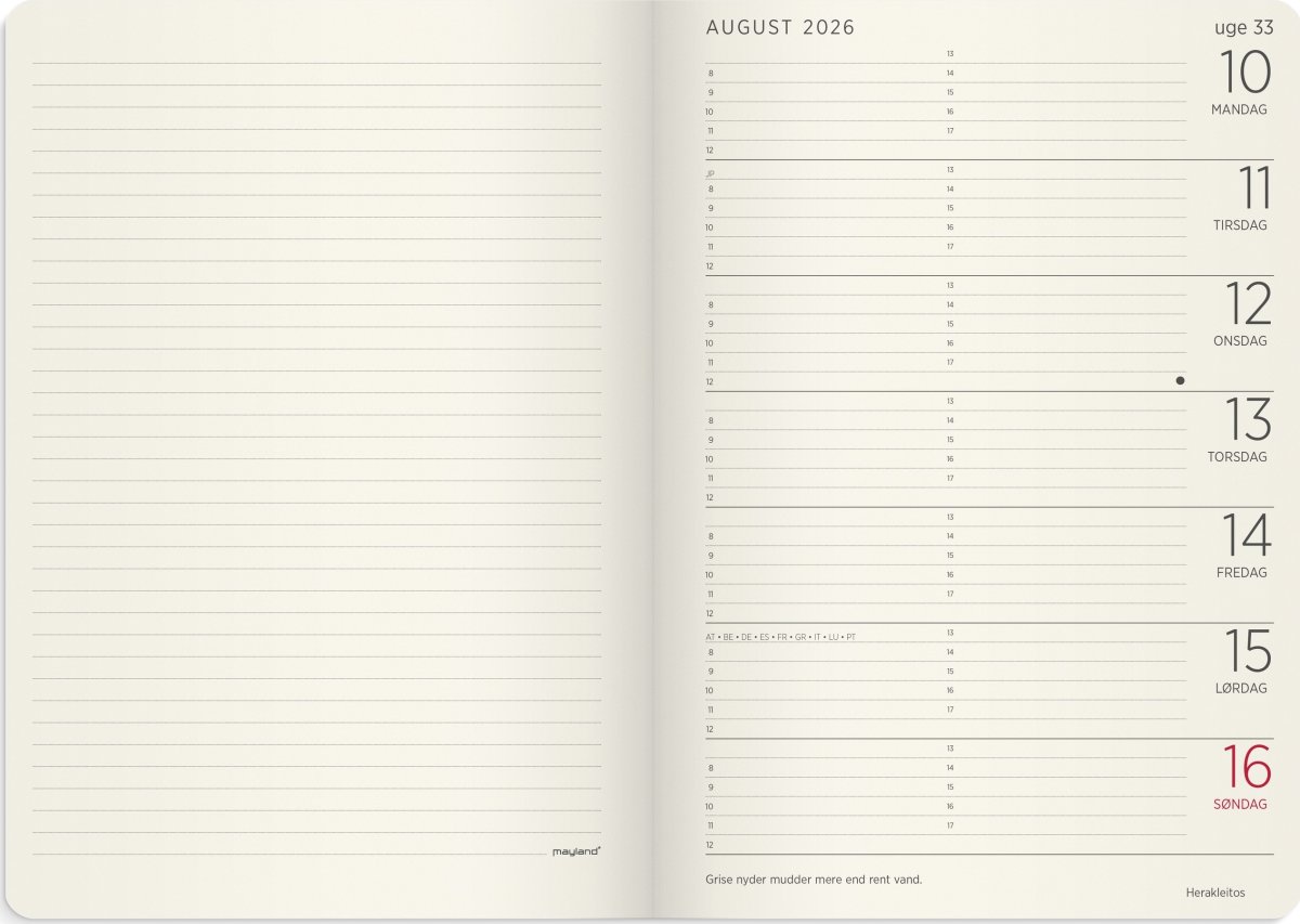 Mayland 2026 Forma Deluxe Ugekalender, A5, sort