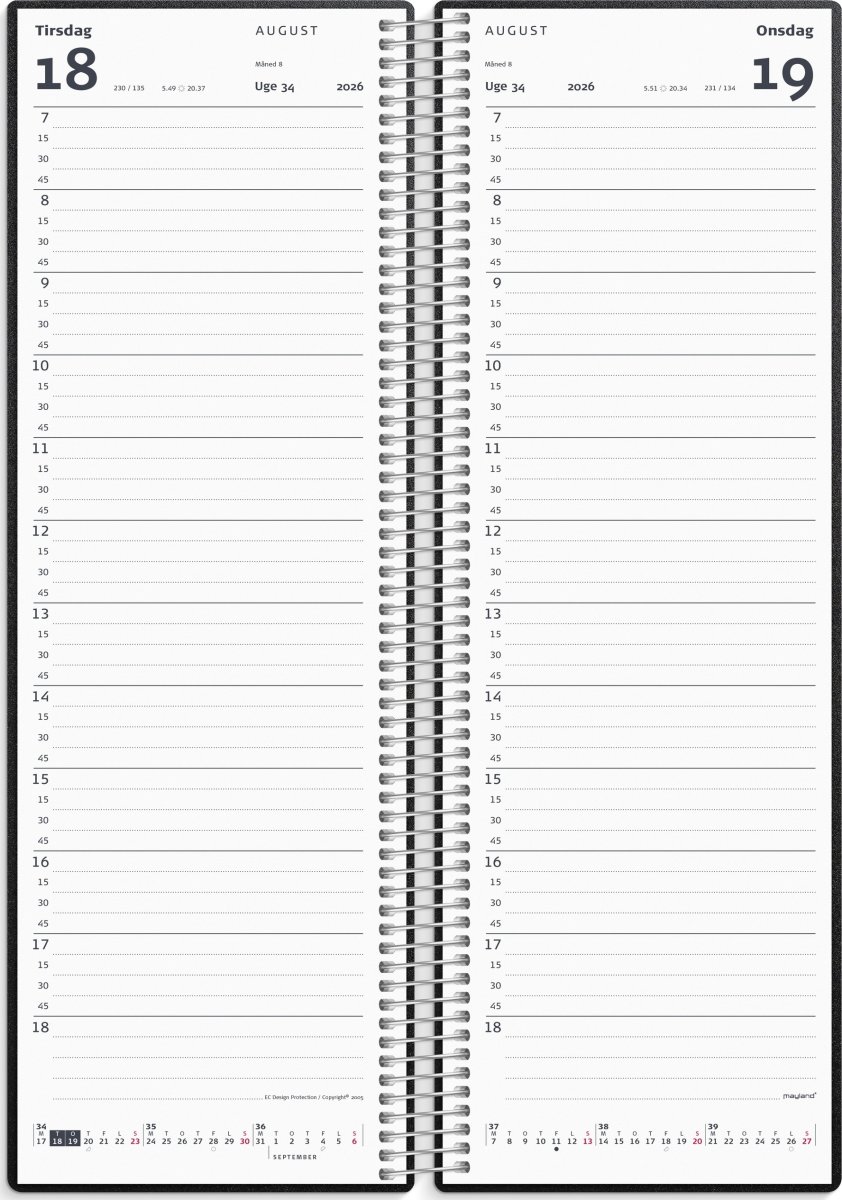 Mayland 2026 Spiralnoteringskalender