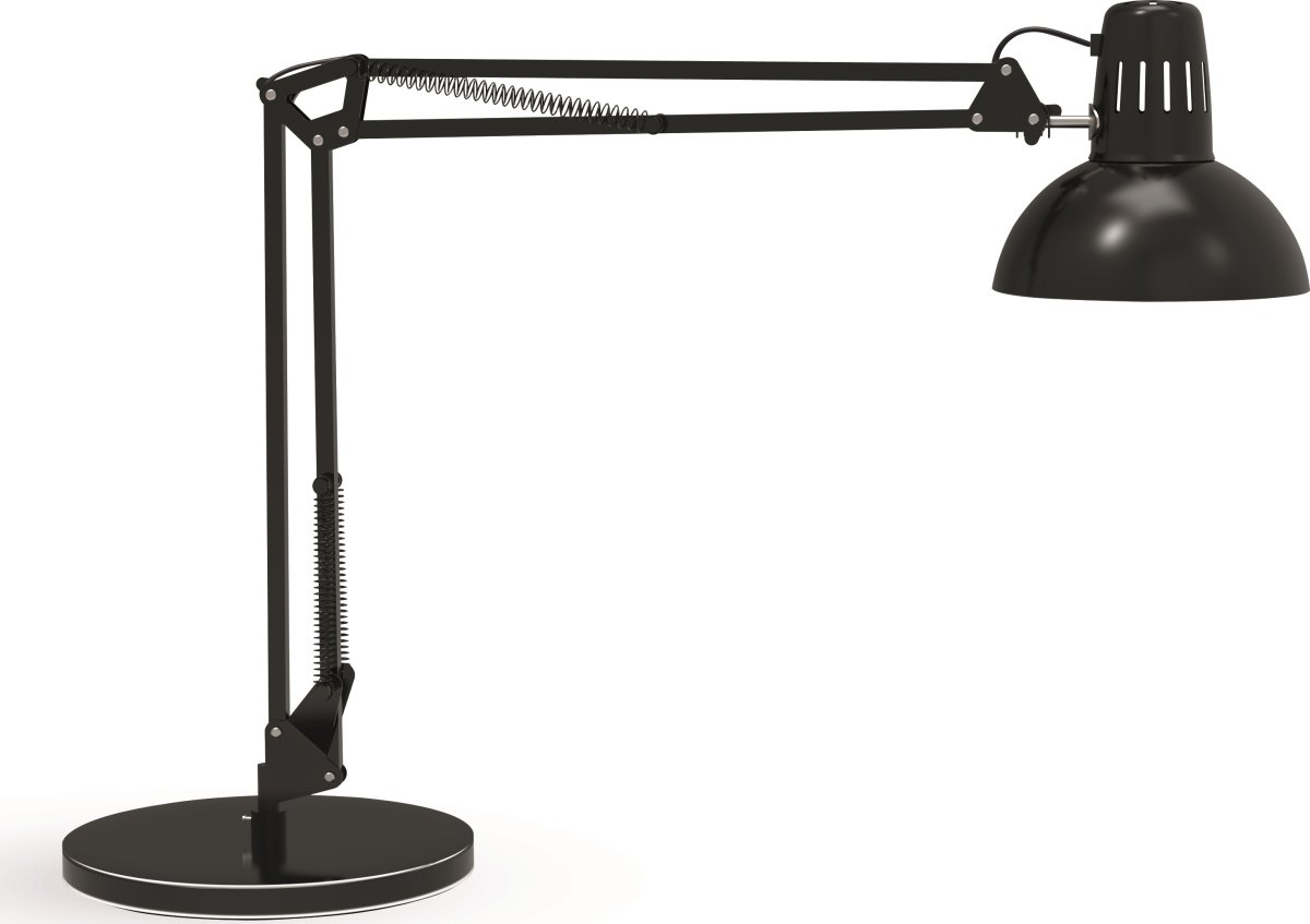 NAGA Study skrivebordslampe med fod, sort