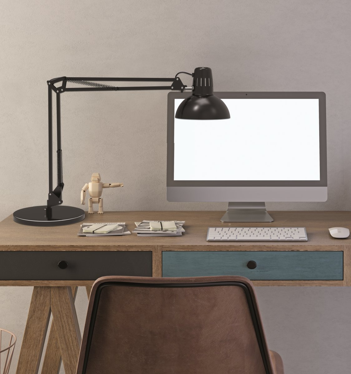 NAGA Study skrivebordslampe med fod, sort