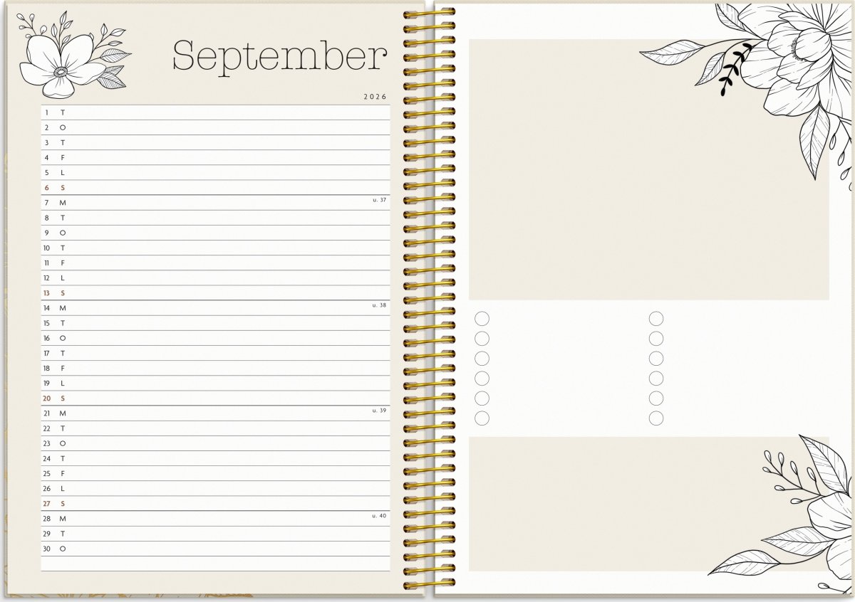 Mayland 2026 Kalender, Life Planner Bloom