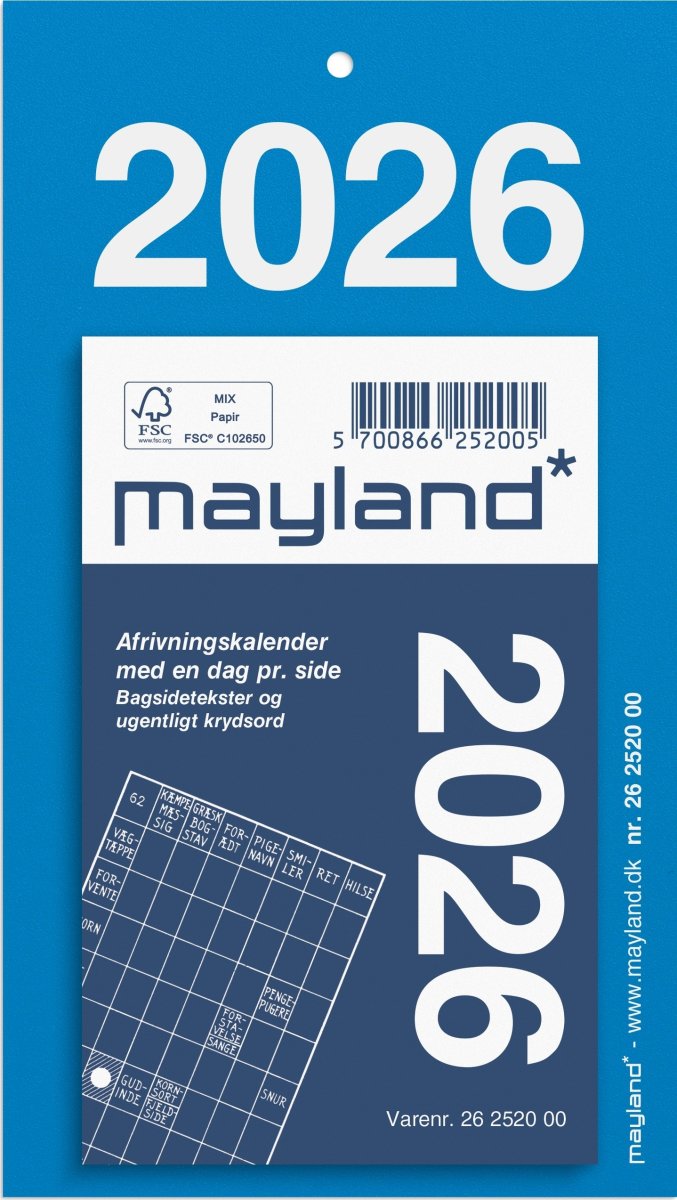 Mayland 2026 Afrivningskalender