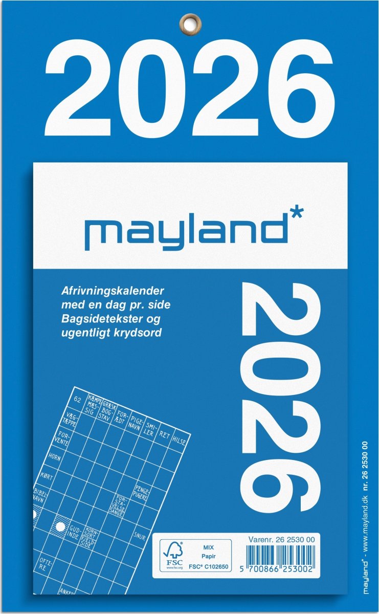 Mayland 2026 Kontor afrivningskalender