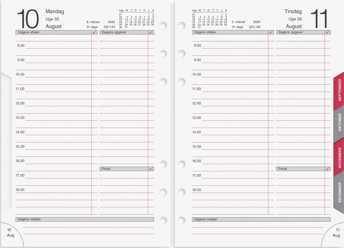 Mayland 2026 System MM Dagkalender, refill