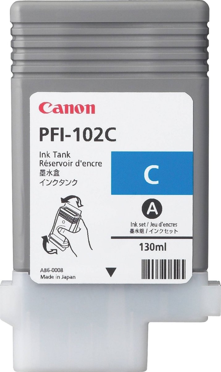 Canon PFI-102C blækpatron, blå, 130 ml