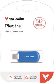 Verbatim Plectra USB-C Flash Drive, 128GB, blå