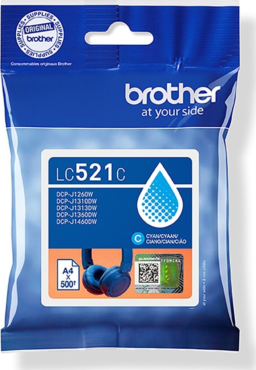 Brother LC521C blækpatron, cyan