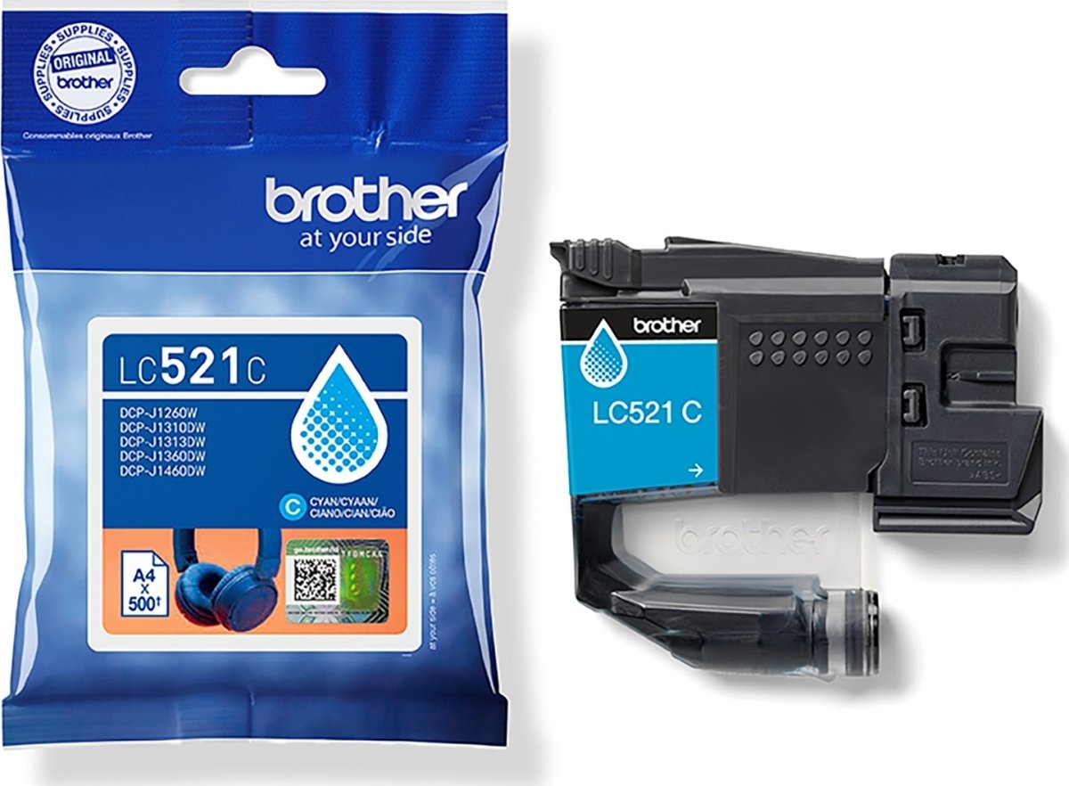 Brother LC521C blækpatron, cyan