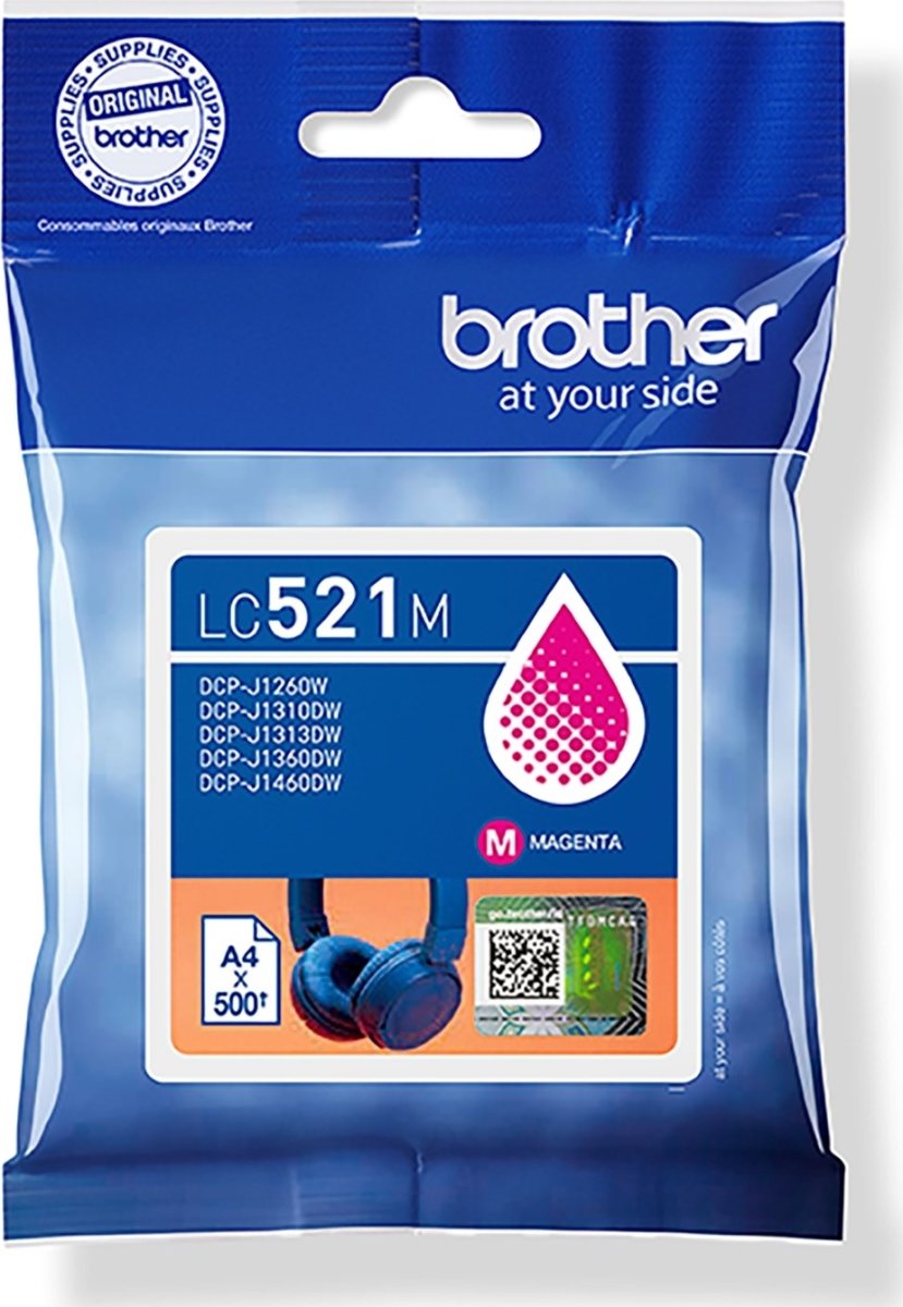 Brother LC521M blækpatron, magenta