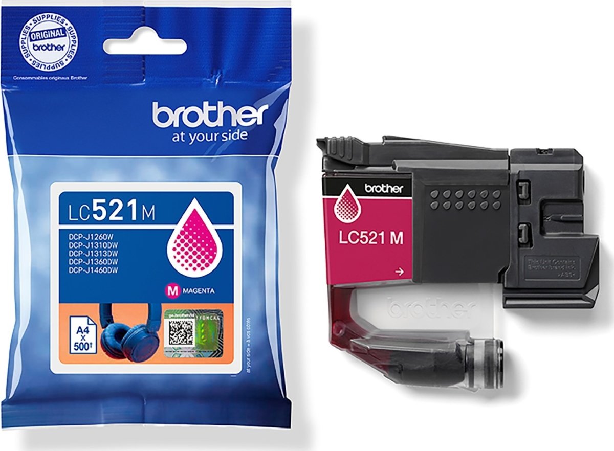 Brother LC521M blækpatron, magenta