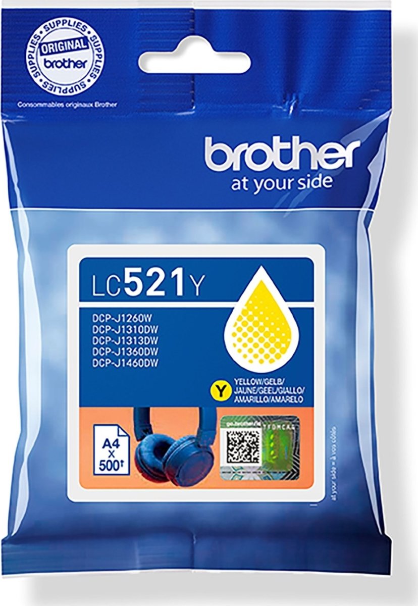Brother LC521Y blækpatron, gul