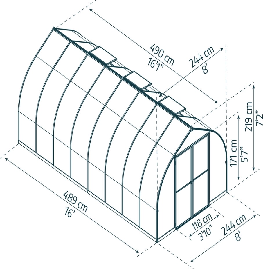 Palram Canopia Bella Drivhus, 12 m2, sølv