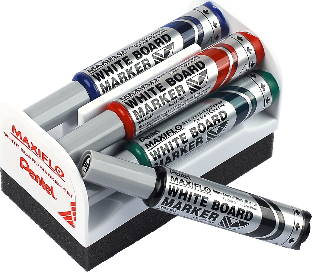 Pentel Maxiflo Magnetisk visker m. 4 markere