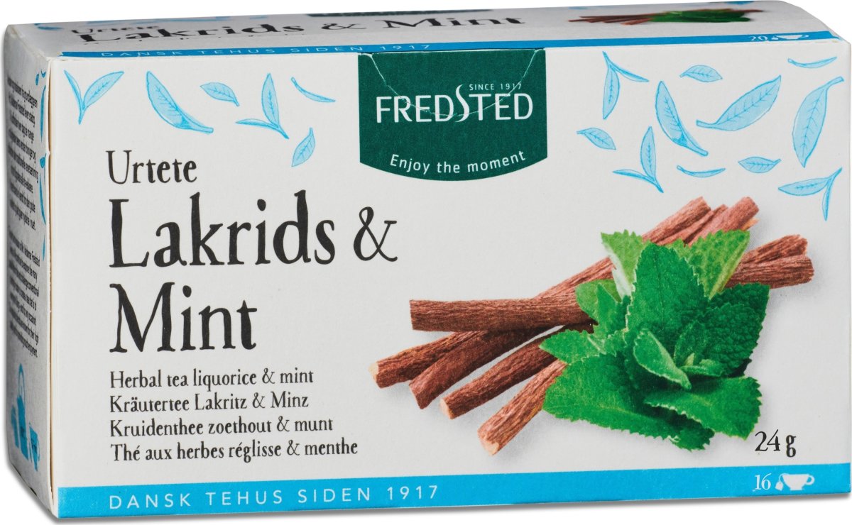 Fredsted Urtete Lakrids & Mint, 16 breve
