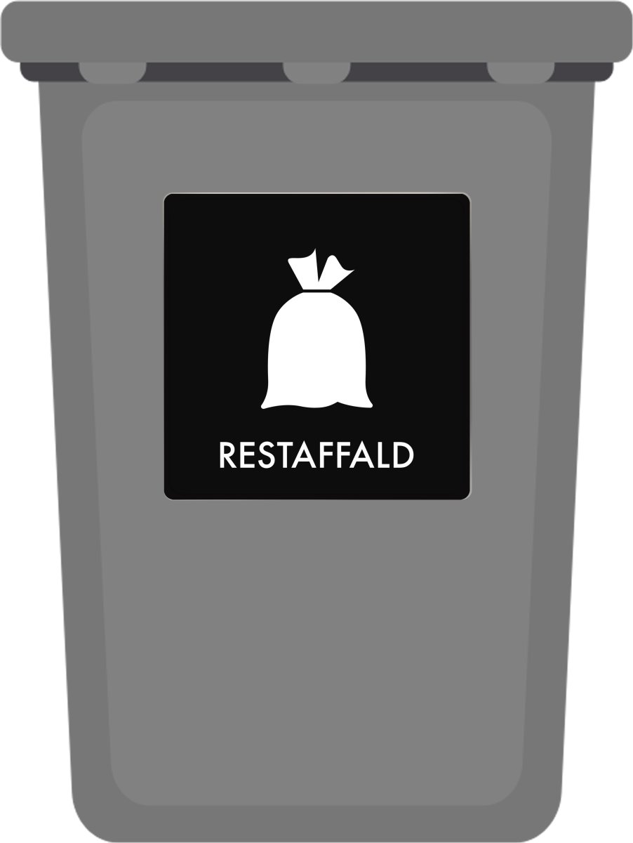 Affaldspiktogram udendørs 12x12cm alu, Restaffald