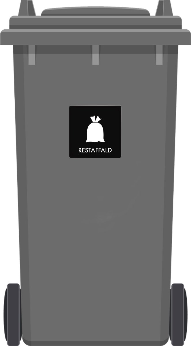 Affaldspiktogram udendørs 12x12cm alu, Restaffald