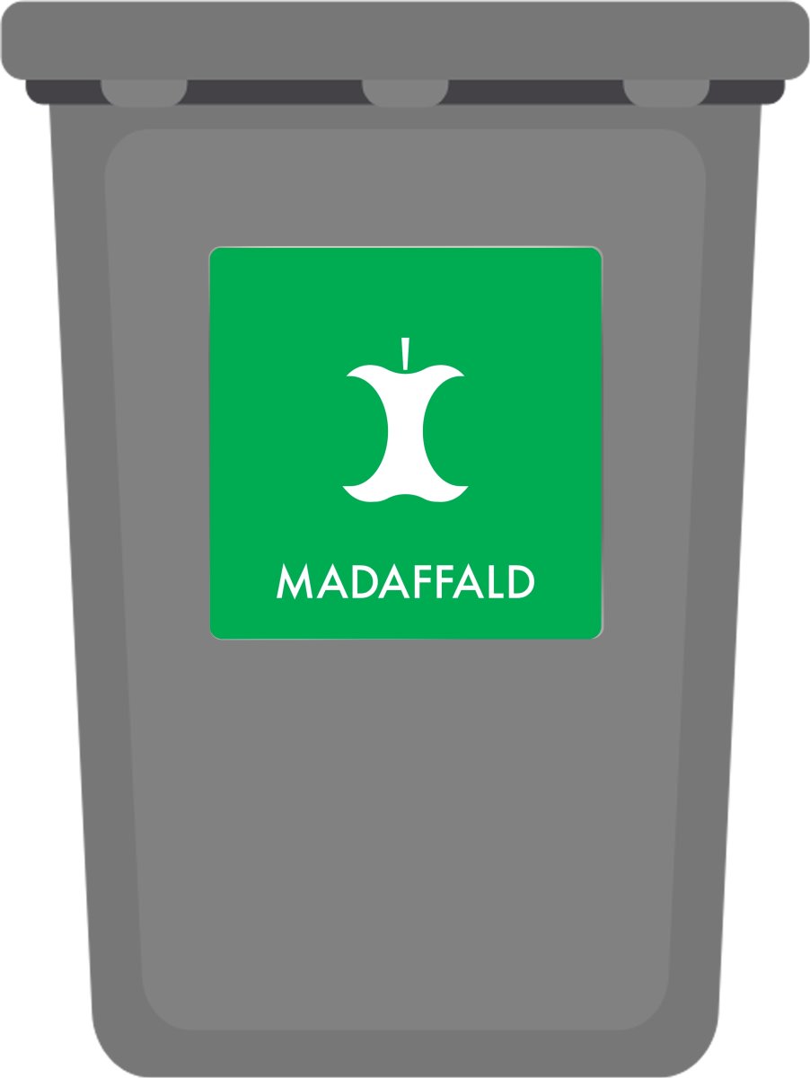 Affaldspiktogram udendørs 12x12cm alu, Madaffald