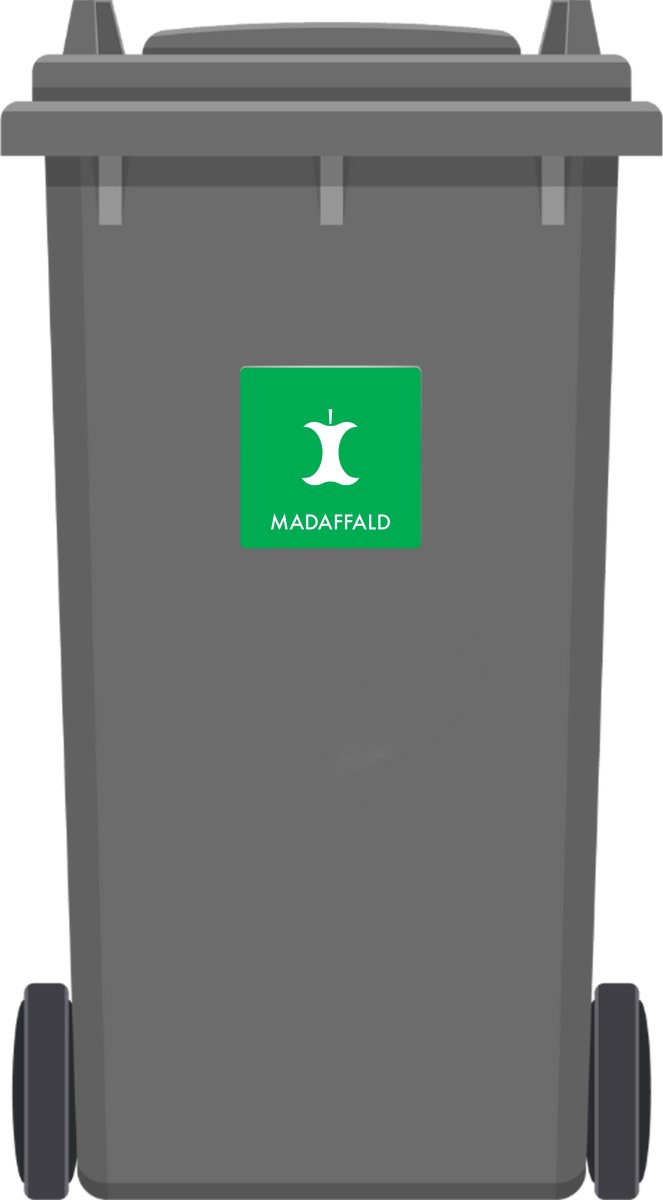 Affaldspiktogram udendørs 12x12cm alu, Madaffald